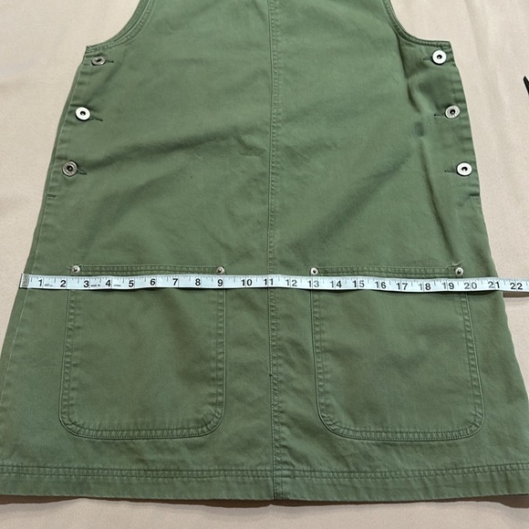 Y2K 90's Midi Overall Dress with Pockets Khaki - Picture 3 of 15